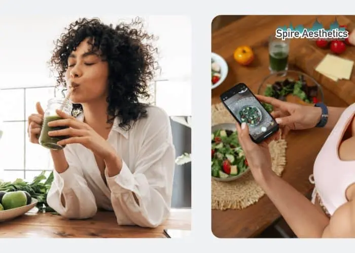 Image of woman looking into her diet and fat freezing Brighton to improve her health